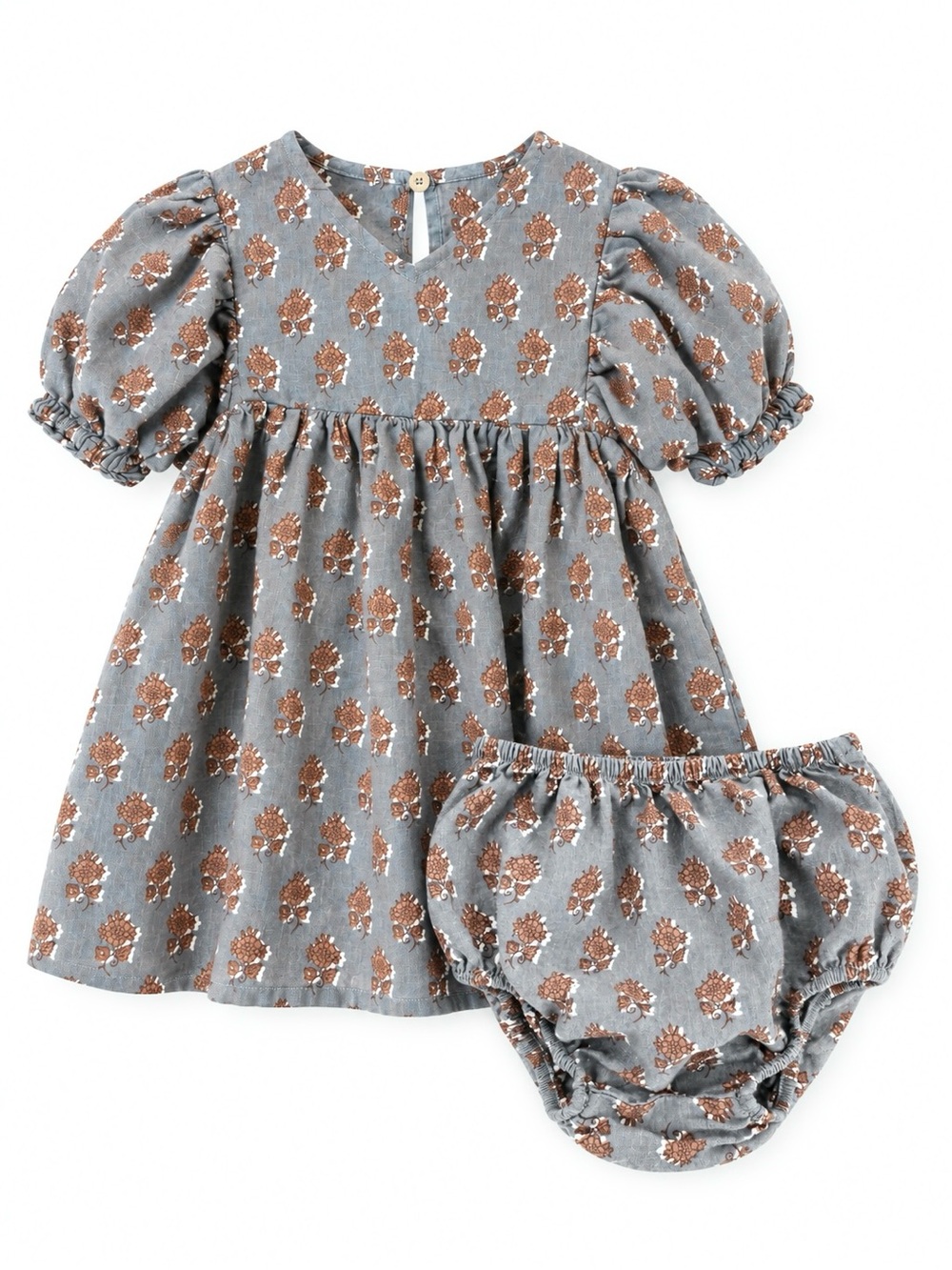 Rylee + Cru Floral Dress & Bloomers Set 12-18M Linen Blend